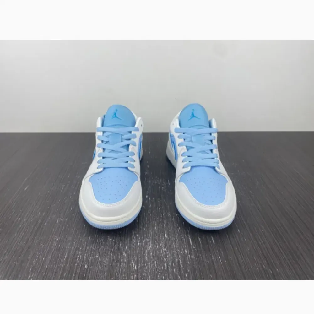 Air Jordan 1 Low Sail/Dark Powder Blue-Ice Blue  DV1299-104