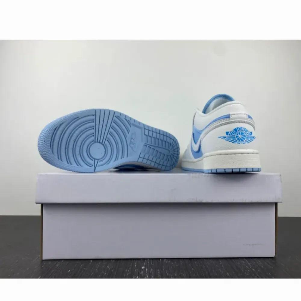 Air Jordan 1 Low Sail/Dark Powder Blue-Ice Blue  DV1299-104