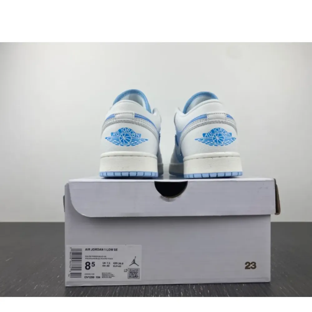 Air Jordan 1 Low Sail/Dark Powder Blue-Ice Blue  DV1299-104