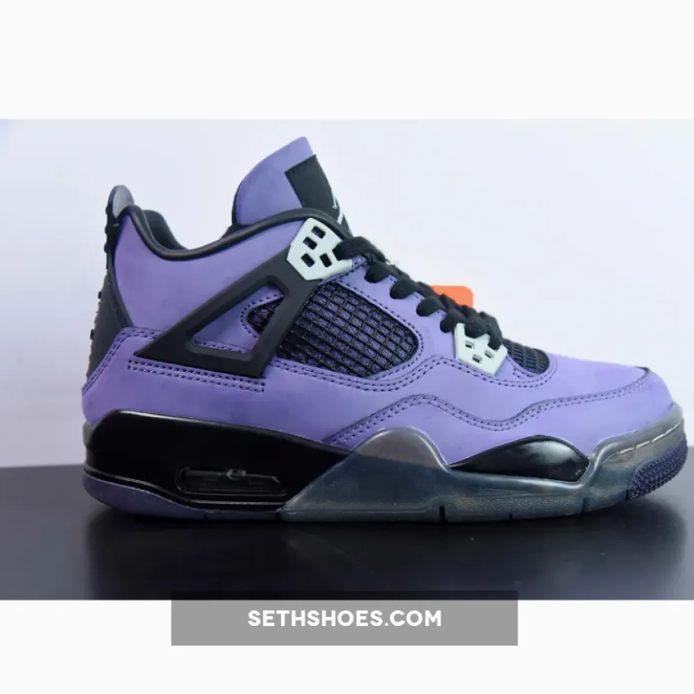 Travis Scott x Air Jordan 4 Retro ‘Friends & Family’ Purple Suede Black Midsole