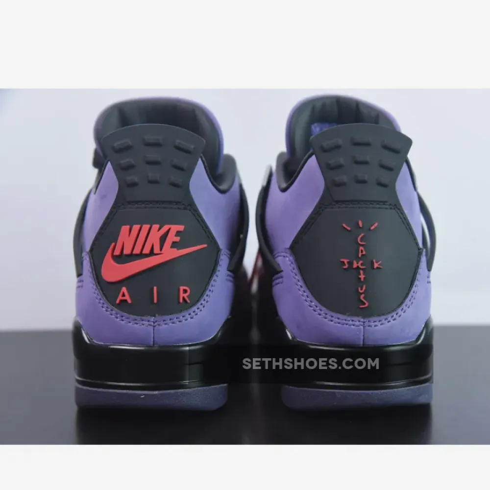 Travis Scott x Air Jordan 4 Retro ‘Friends & Family’ Purple Suede Black Midsole