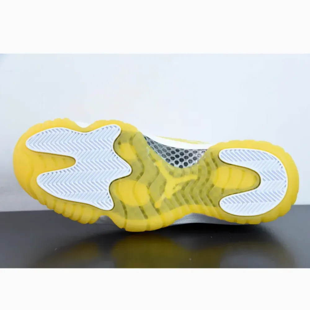 Air Jordan 11 Low “Yellow Snakeskin” White/Tour Yellow-Sail  AH7860-107