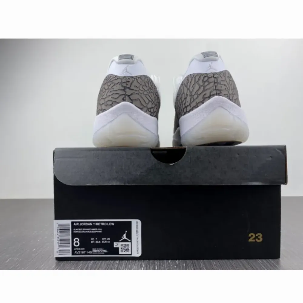 Air Jordan 11 Low White/University Blue-Cement Grey  AV2187-140