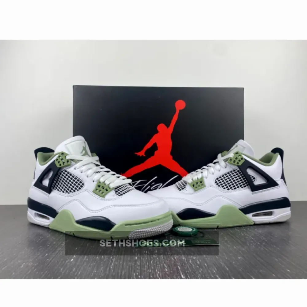 Air Jordan 4 Seafoam/White/Black/Neutral Grey  AQ9129-103