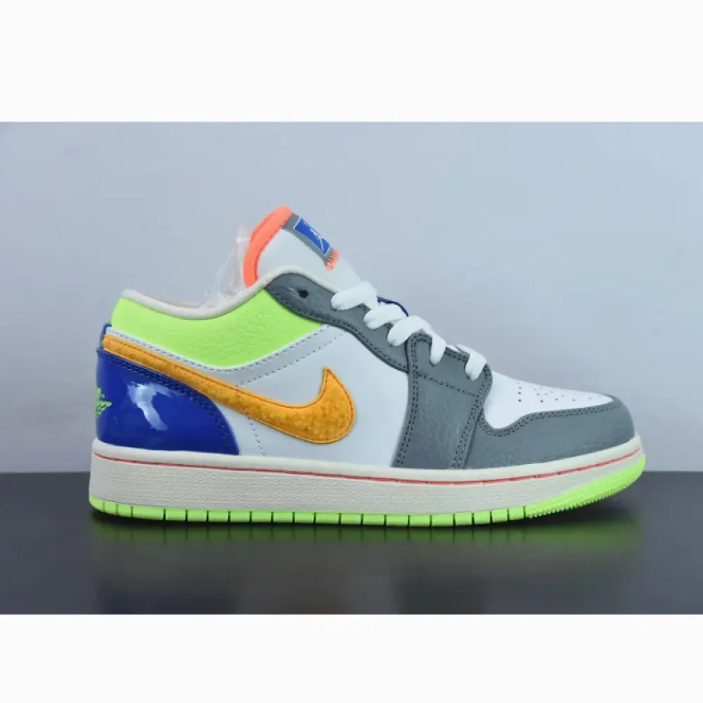 Air Jordan 1 Low “Hoops” White/Coconut Milk-Green-Orange  FB1835-181