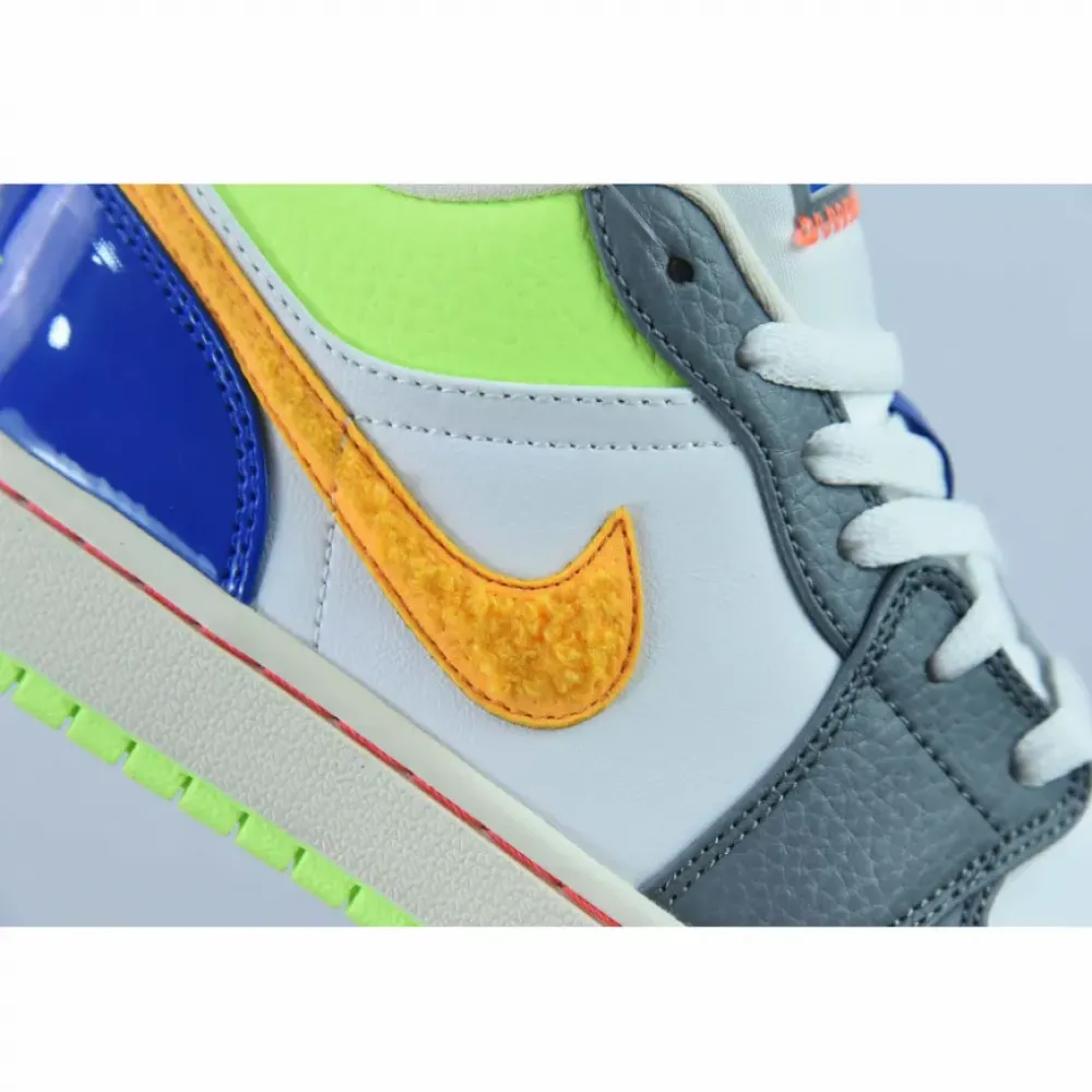 Air Jordan 1 Low “Hoops” White/Coconut Milk-Green-Orange  FB1835-181