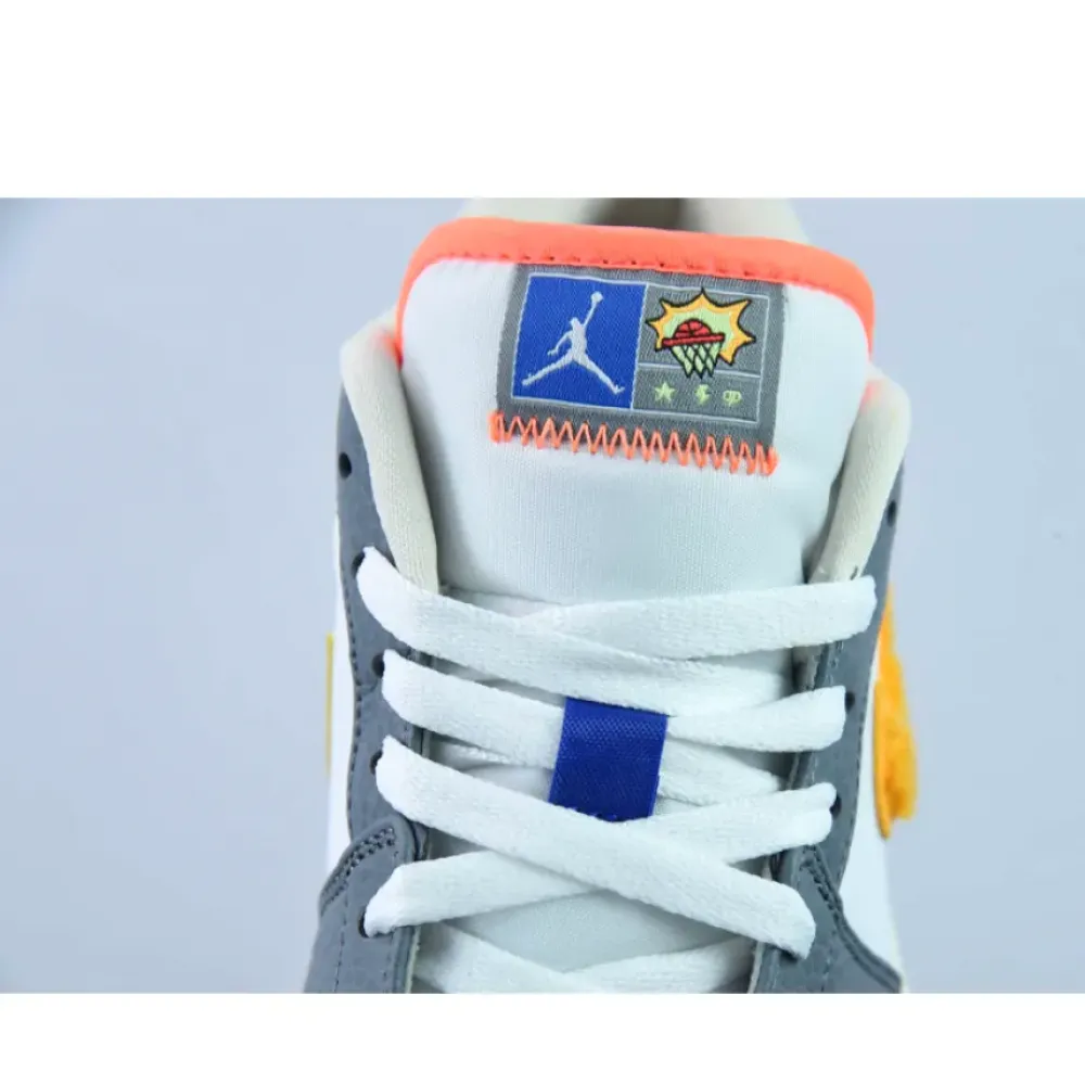 Air Jordan 1 Low “Hoops” White/Coconut Milk-Green-Orange  FB1835-181