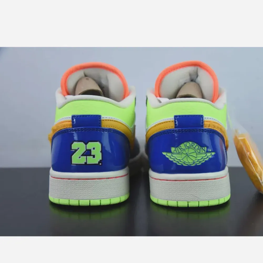 Air Jordan 1 Low “Hoops” White/Coconut Milk-Green-Orange  FB1835-181