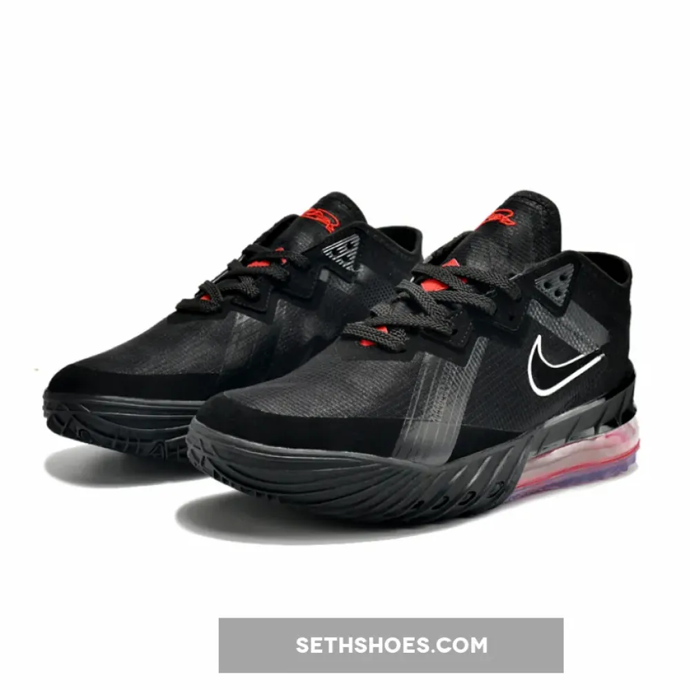 Nike LeBron 18 Low Black/White-University Red CV7562-001
