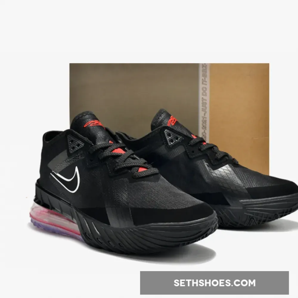 Nike LeBron 18 Low Black/White-University Red CV7562-001
