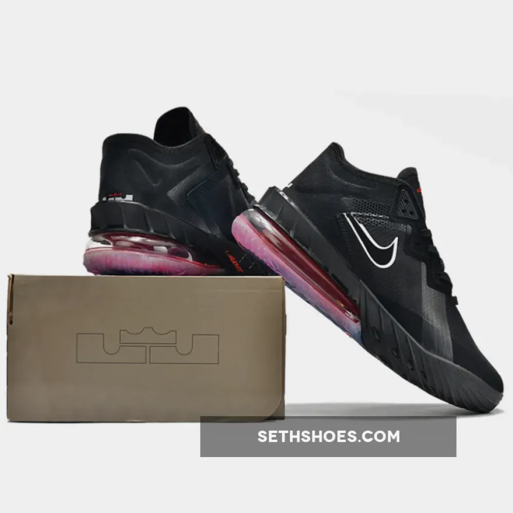 Nike LeBron 18 Low Black/White-University Red CV7562-001