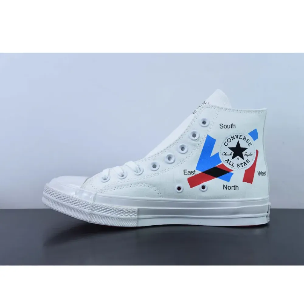 Patta x Experimental Jetset x Converse Chuck 70 High White Red Blue A03173C