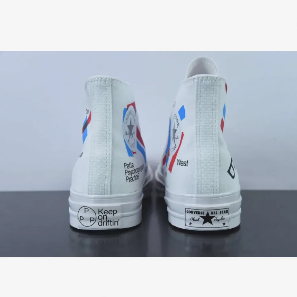 Patta x Experimental Jetset x Converse Chuck 70 High White Red Blue A03173C