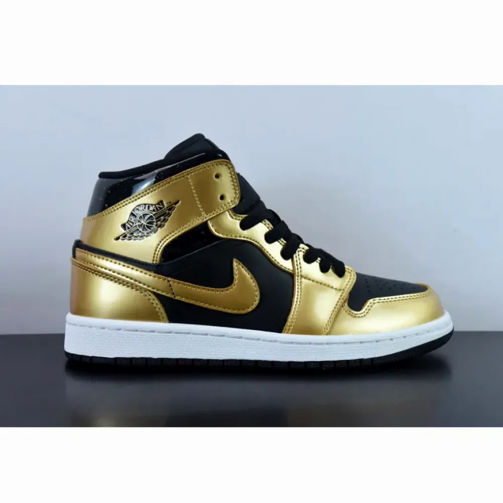 Air Jordan 1 Mid Black/Metallic Gold-White  DR6967-071