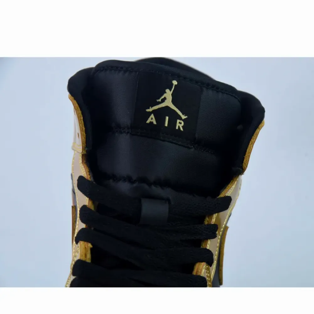 Air Jordan 1 Mid Black/Metallic Gold-White  DR6967-071