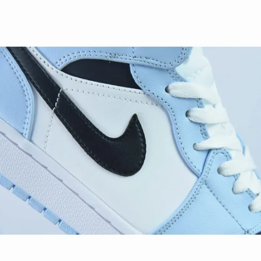 Air Jordan 1 Mid Ice Blue/Black-Sail-White  555112-401