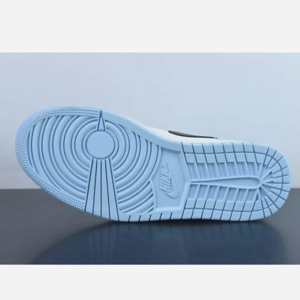 Air Jordan 1 Mid Ice Blue/Black-Sail-White  555112-401