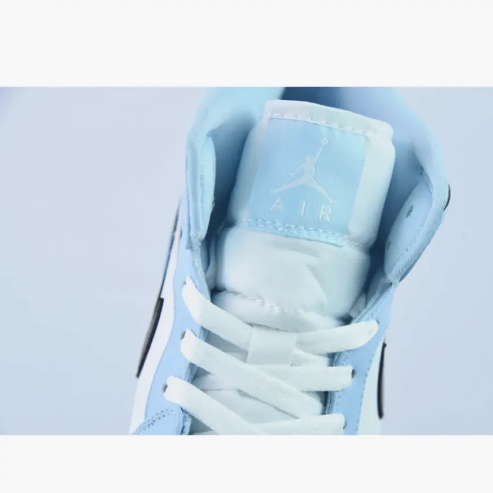 Air Jordan 1 Mid Ice Blue/Black-Sail-White  555112-401