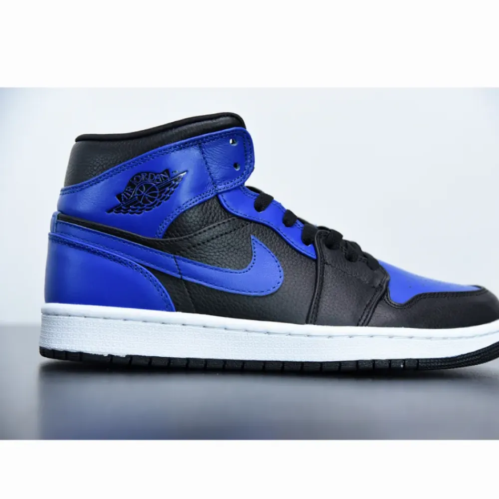 Air Jordan 1 Mid Black/Hyper Royal  554724-077