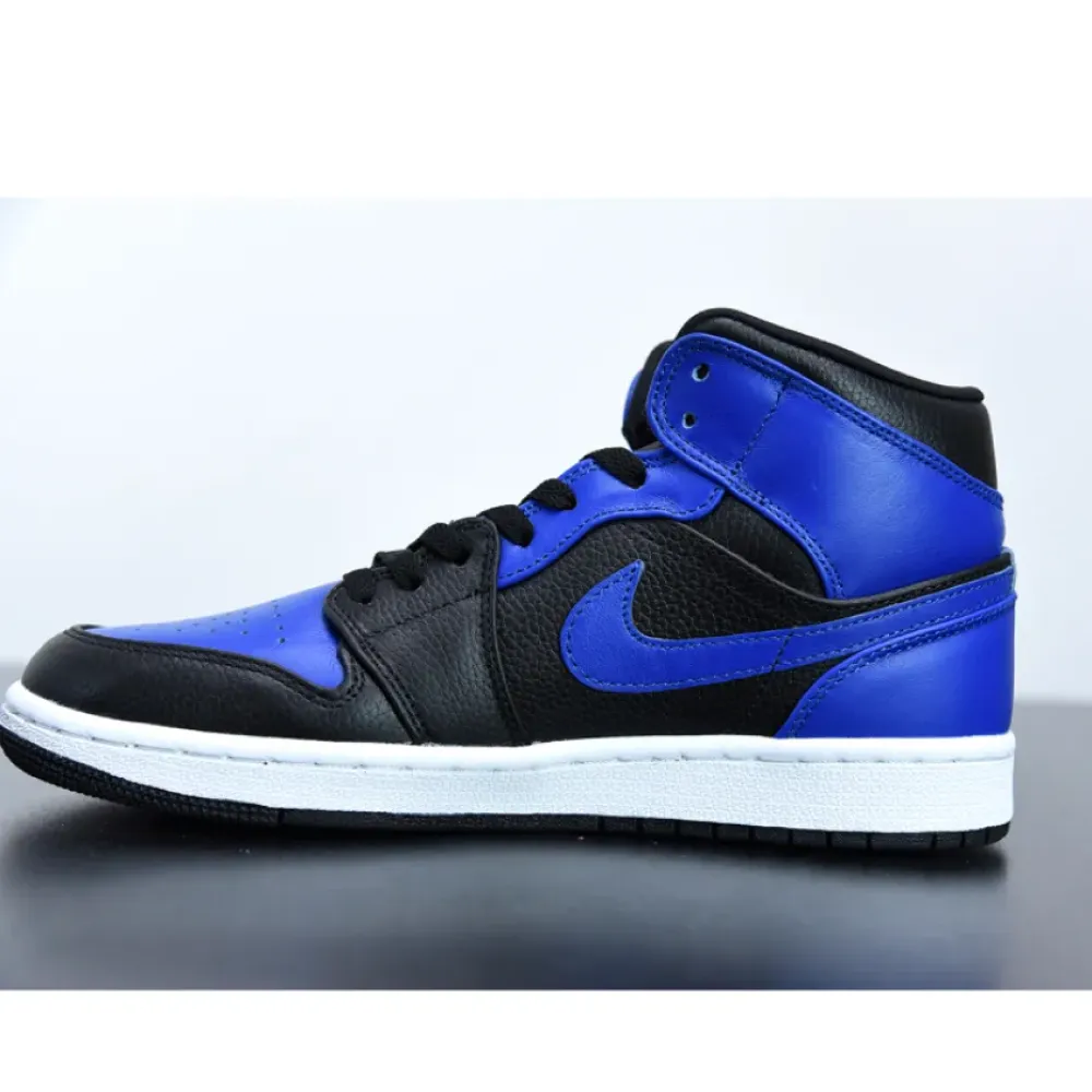 Air Jordan 1 Mid Black/Hyper Royal  554724-077