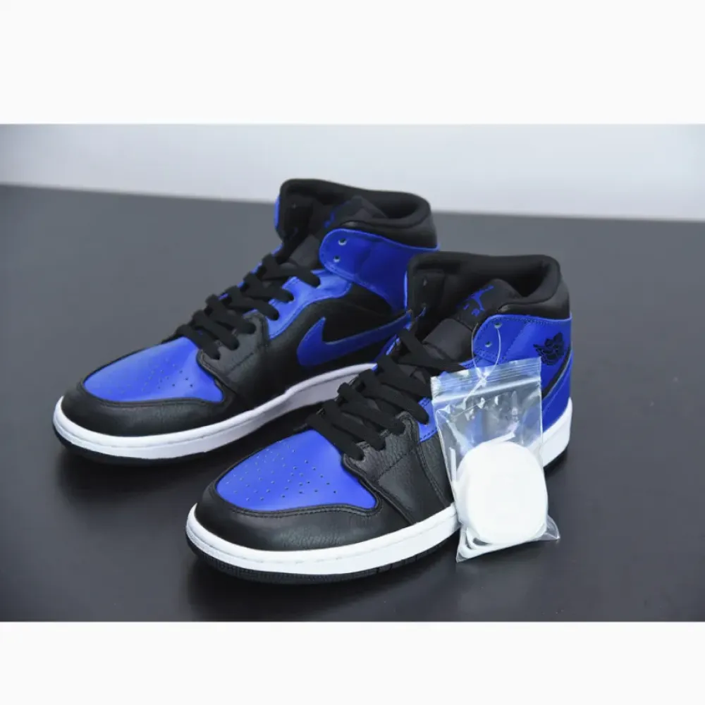 Air Jordan 1 Mid Black/Hyper Royal  554724-077