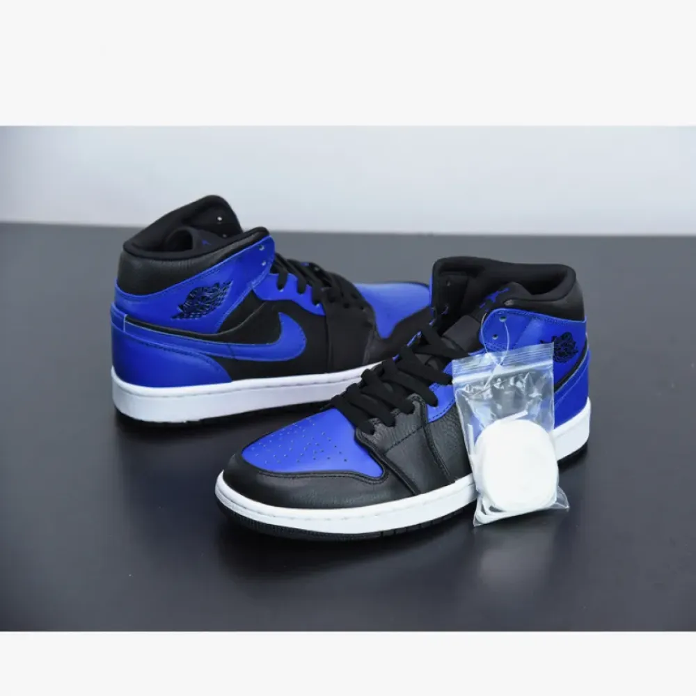 Air Jordan 1 Mid Black/Hyper Royal  554724-077