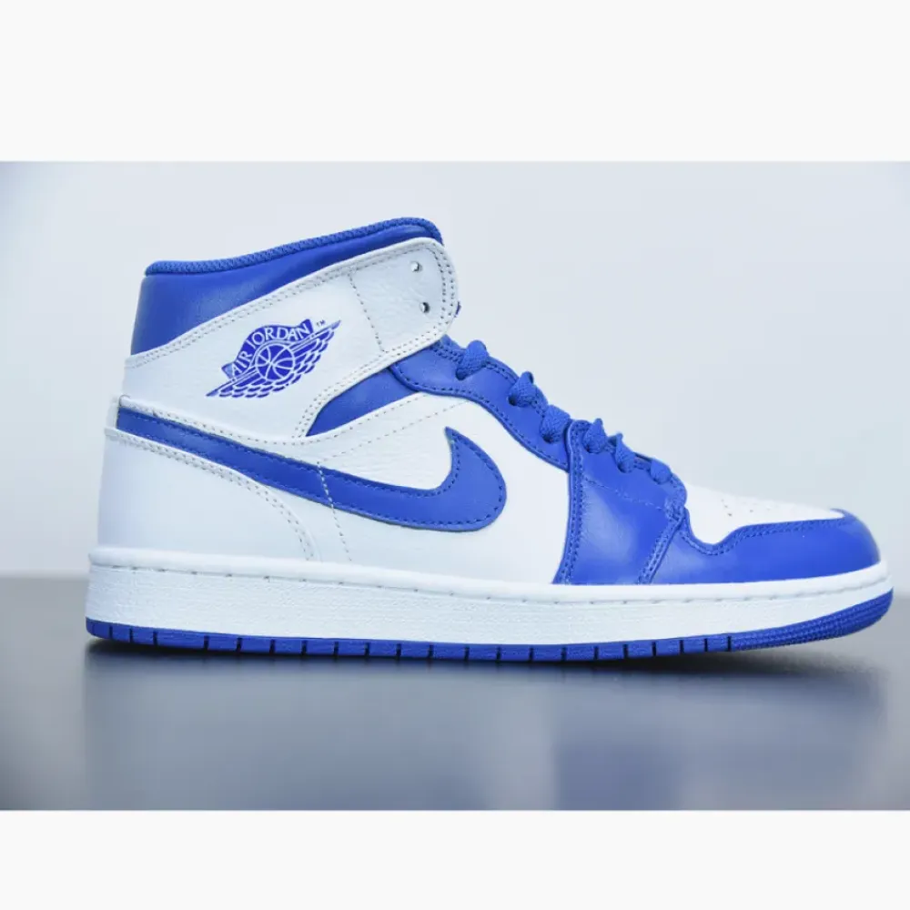 Air Jordan 1 Mid White/Hyper Royal  554724-114