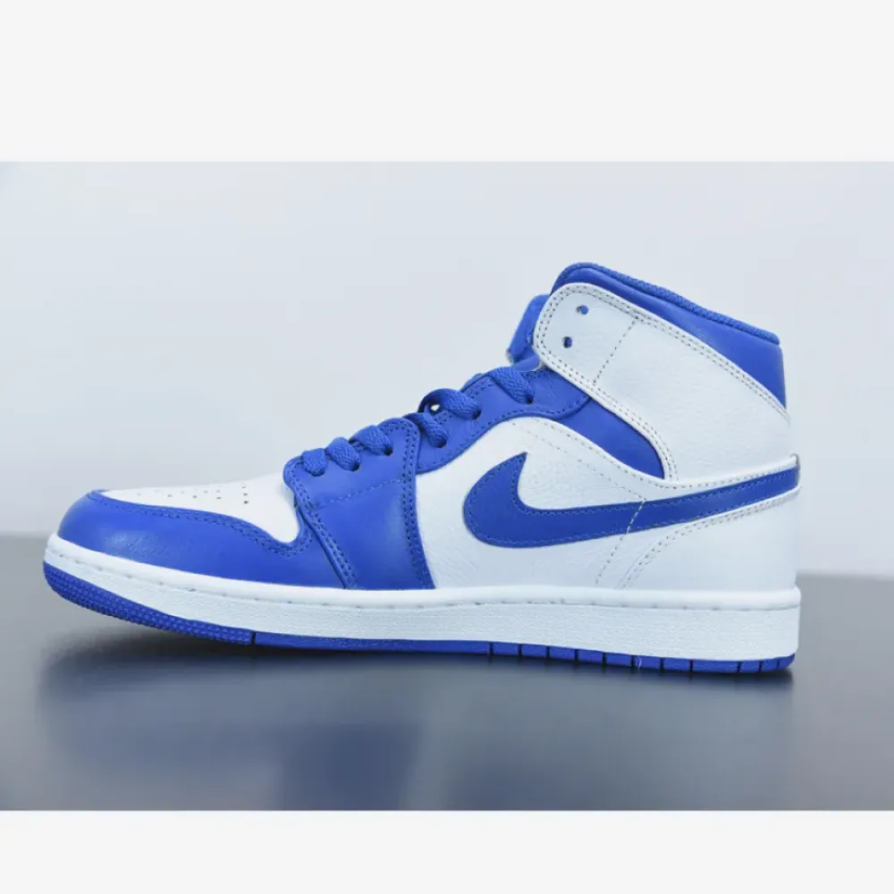 Air Jordan 1 Mid White/Hyper Royal  554724-114
