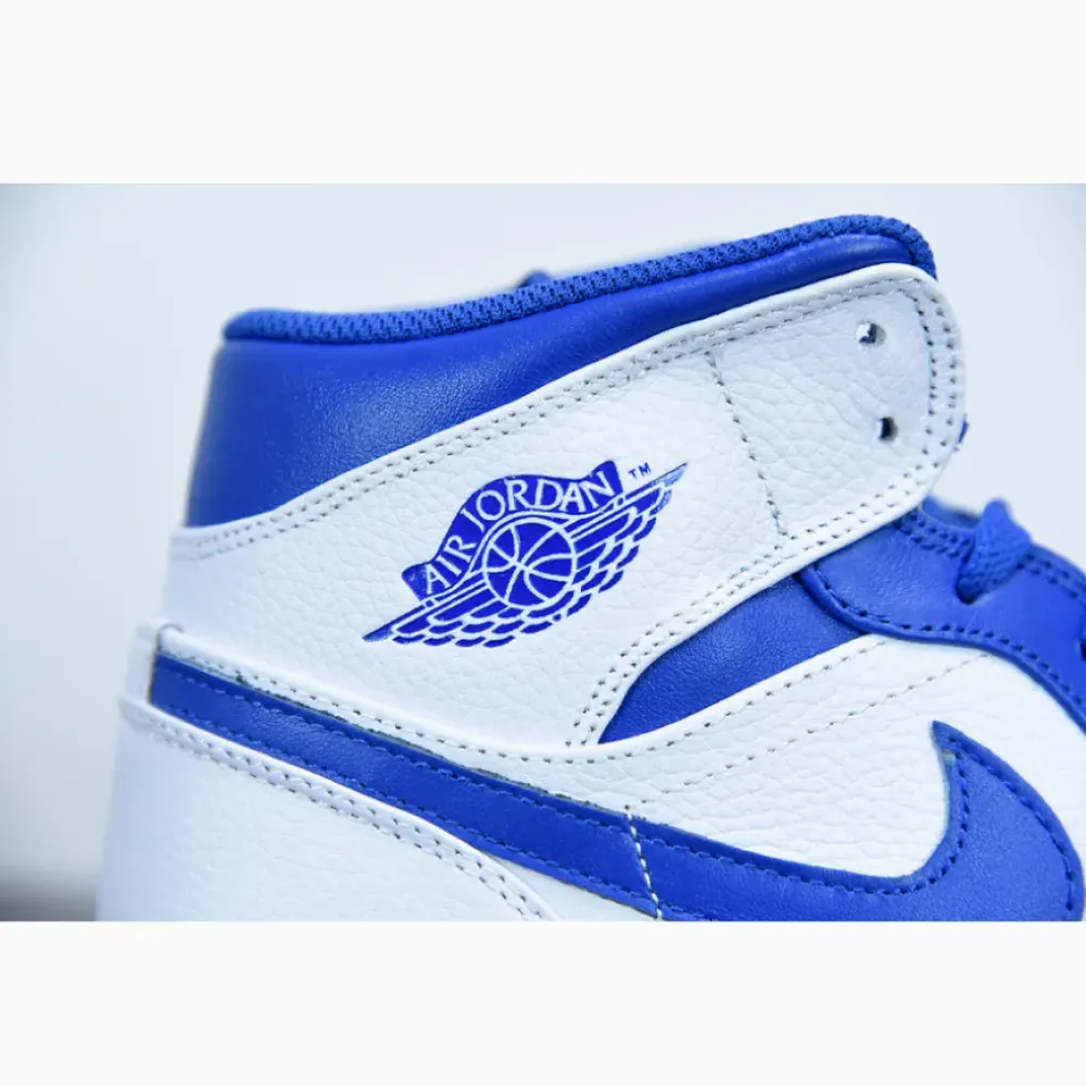 Air Jordan 1 Mid White/Hyper Royal  554724-114