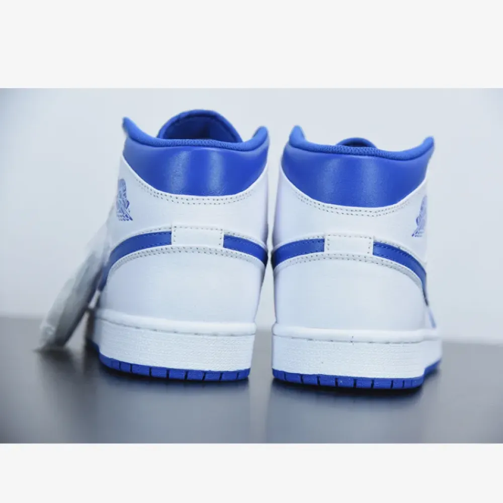 Air Jordan 1 Mid White/Hyper Royal  554724-114