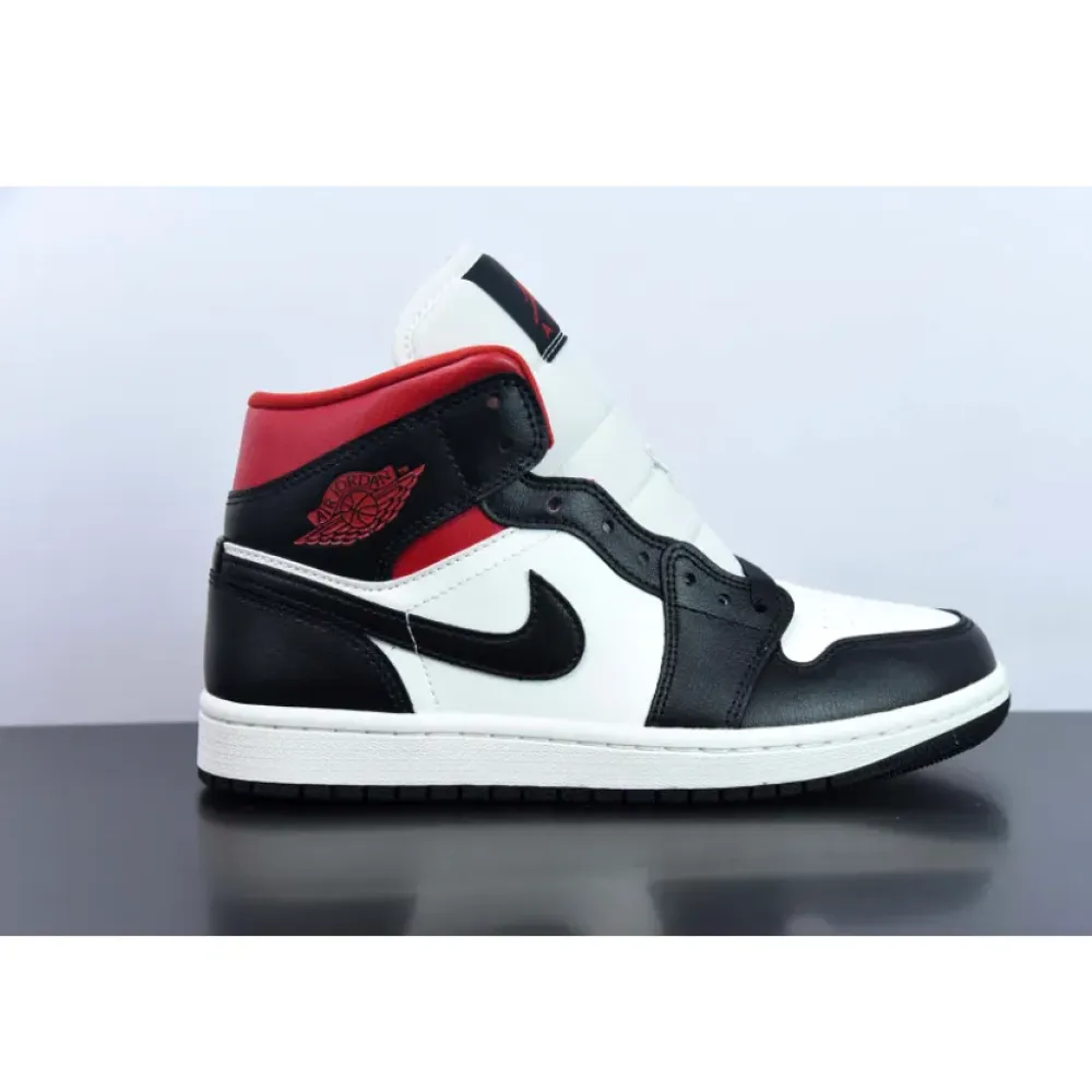 Air Jordan 1 Mid Black/Gym Red-Sail  BQ6472-061
