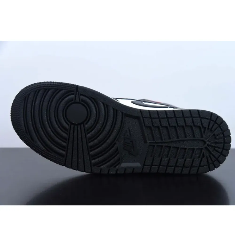 Air Jordan 1 Mid Black/Gym Red-Sail  BQ6472-061