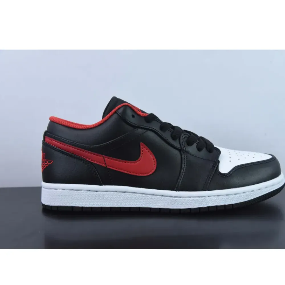 Air Jordan 1 Low “White Toe” Black/Fire Red-White  553558-063