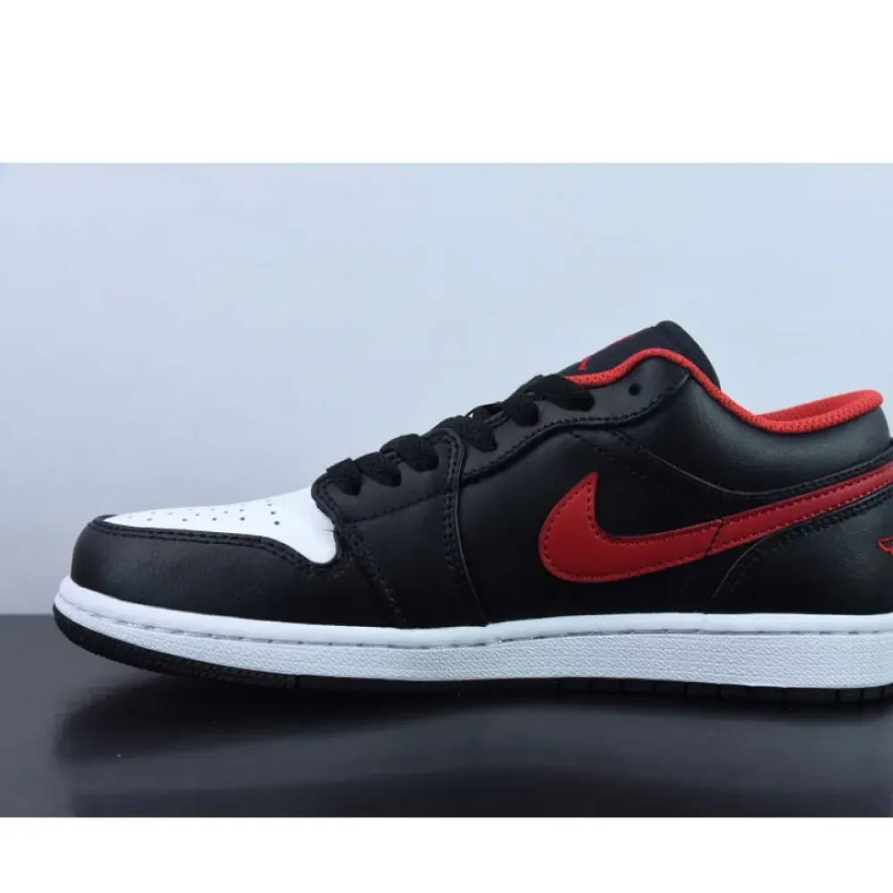 Air Jordan 1 Low “White Toe” Black/Fire Red-White  553558-063