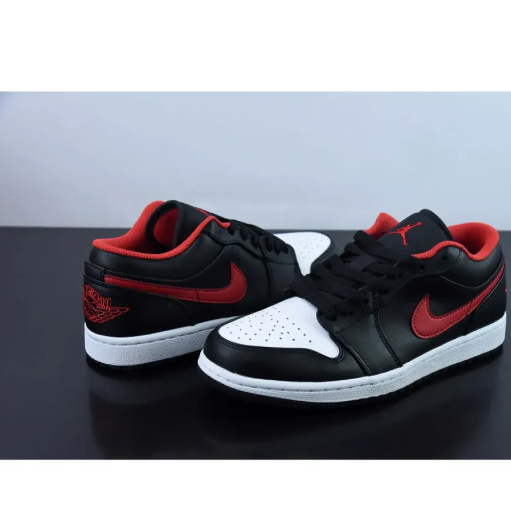 Air Jordan 1 Low “White Toe” Black/Fire Red-White  553558-063