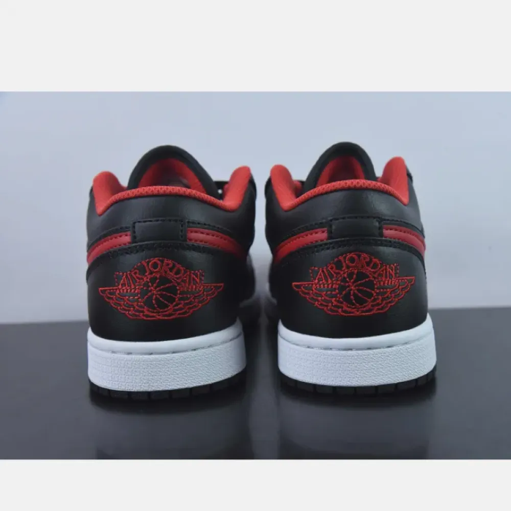 Air Jordan 1 Low “White Toe” Black/Fire Red-White  553558-063