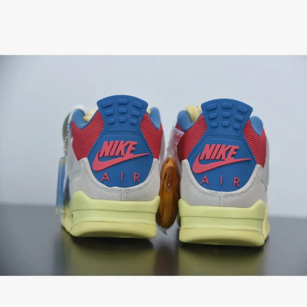Union x Air Jordan 4 Guava Ice/Light Bone-Blue-Light Fusion Red  DC9533-800