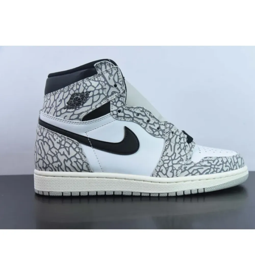 Air Jordan 1 High OG “White Cement” Tech Grey/Muslin-Black-White  DZ5485-052