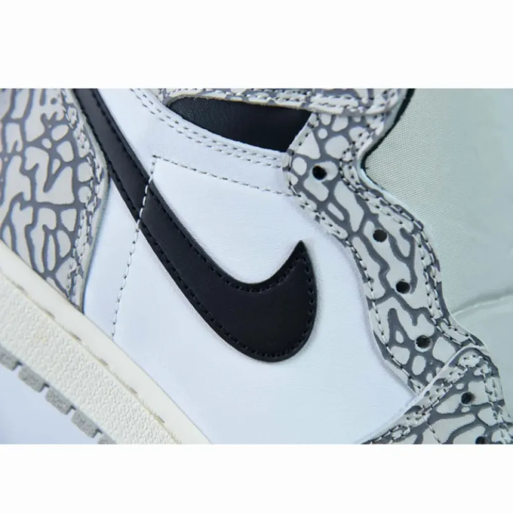 Air Jordan 1 High OG “White Cement” Tech Grey/Muslin-Black-White  DZ5485-052