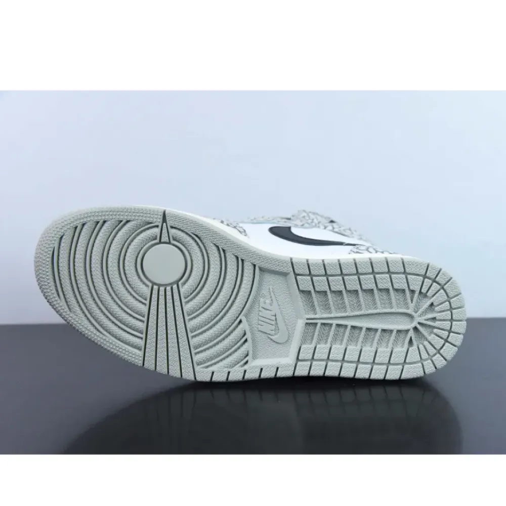 Air Jordan 1 High OG “White Cement” Tech Grey/Muslin-Black-White  DZ5485-052