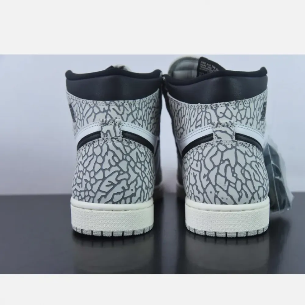 Air Jordan 1 High OG “White Cement” Tech Grey/Muslin-Black-White  DZ5485-052