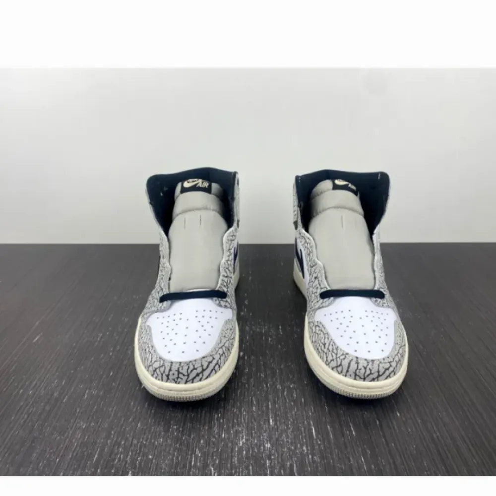 Air Jordan 1 High OG “White Cement” Tech Grey/Muslin-Black-White  DZ5485-052