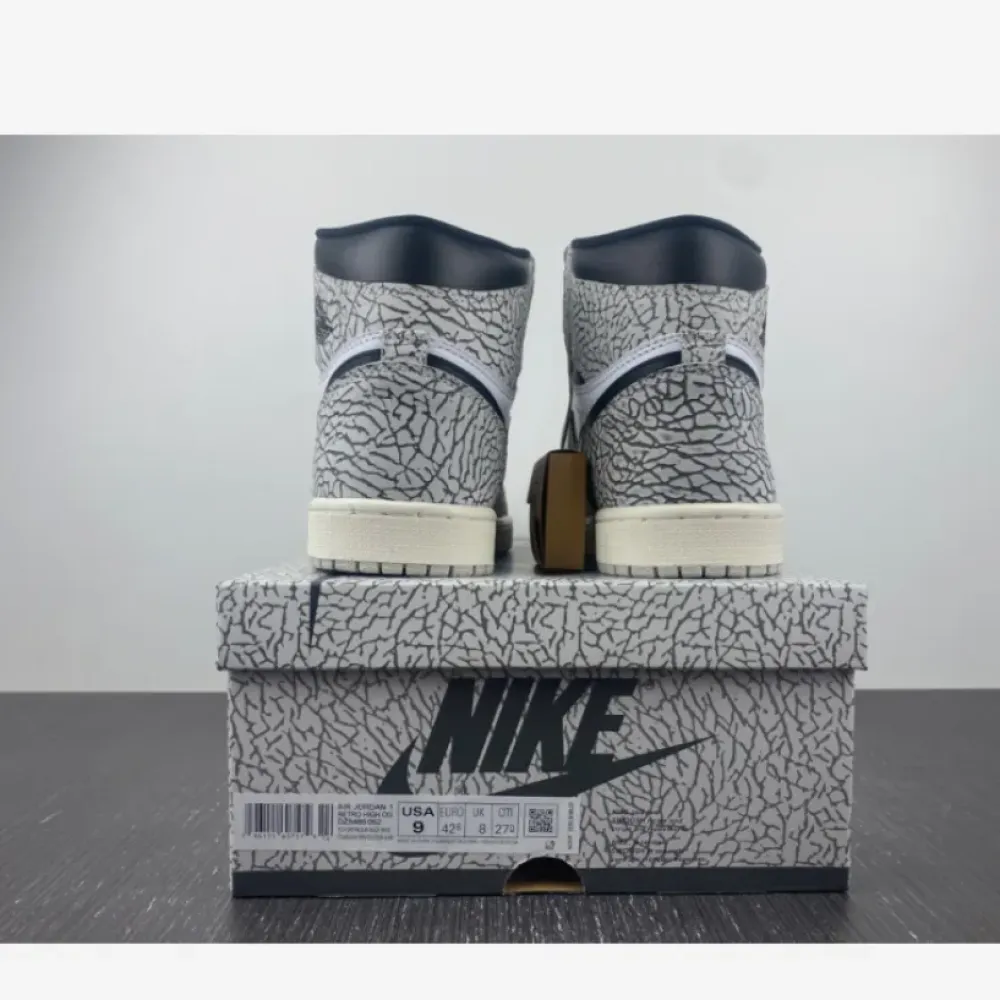 Air Jordan 1 High OG “White Cement” Tech Grey/Muslin-Black-White  DZ5485-052