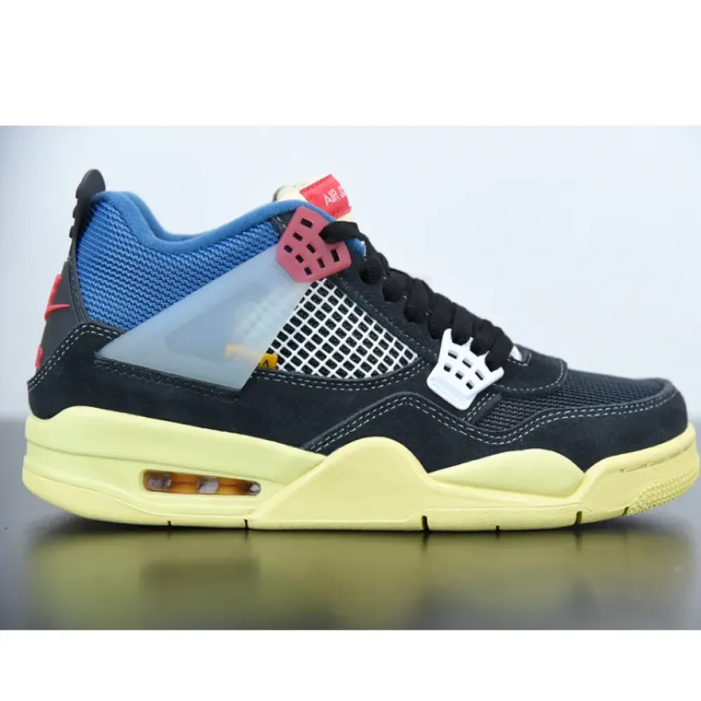 Union x Air Jordan 4 Off Noir/Blue-Light Fusion Red  DC9533-001