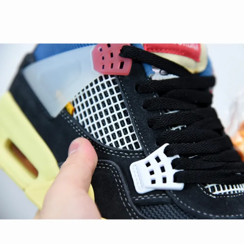 Union x Air Jordan 4 Off Noir/Blue-Light Fusion Red  DC9533-001