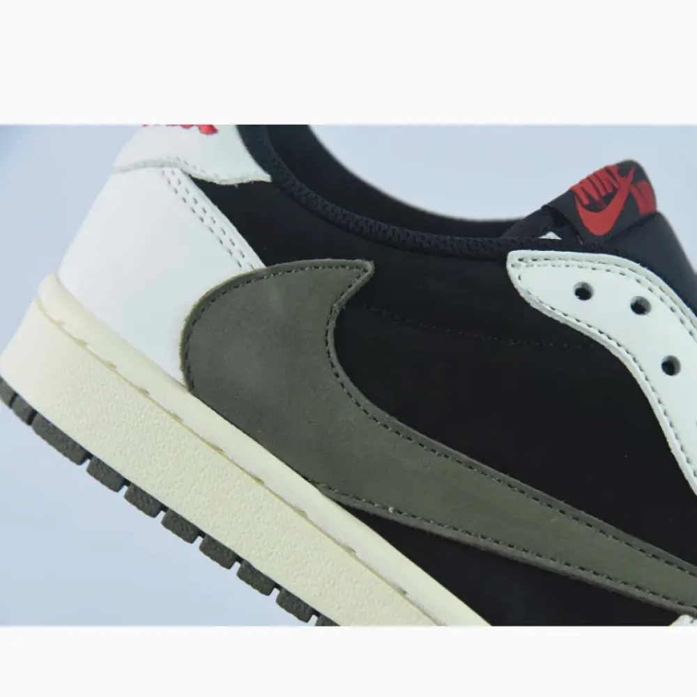 Travis Scott x Air Jordan 1 Low Sail/University Red/Black/Medium Olive DZ4137-106