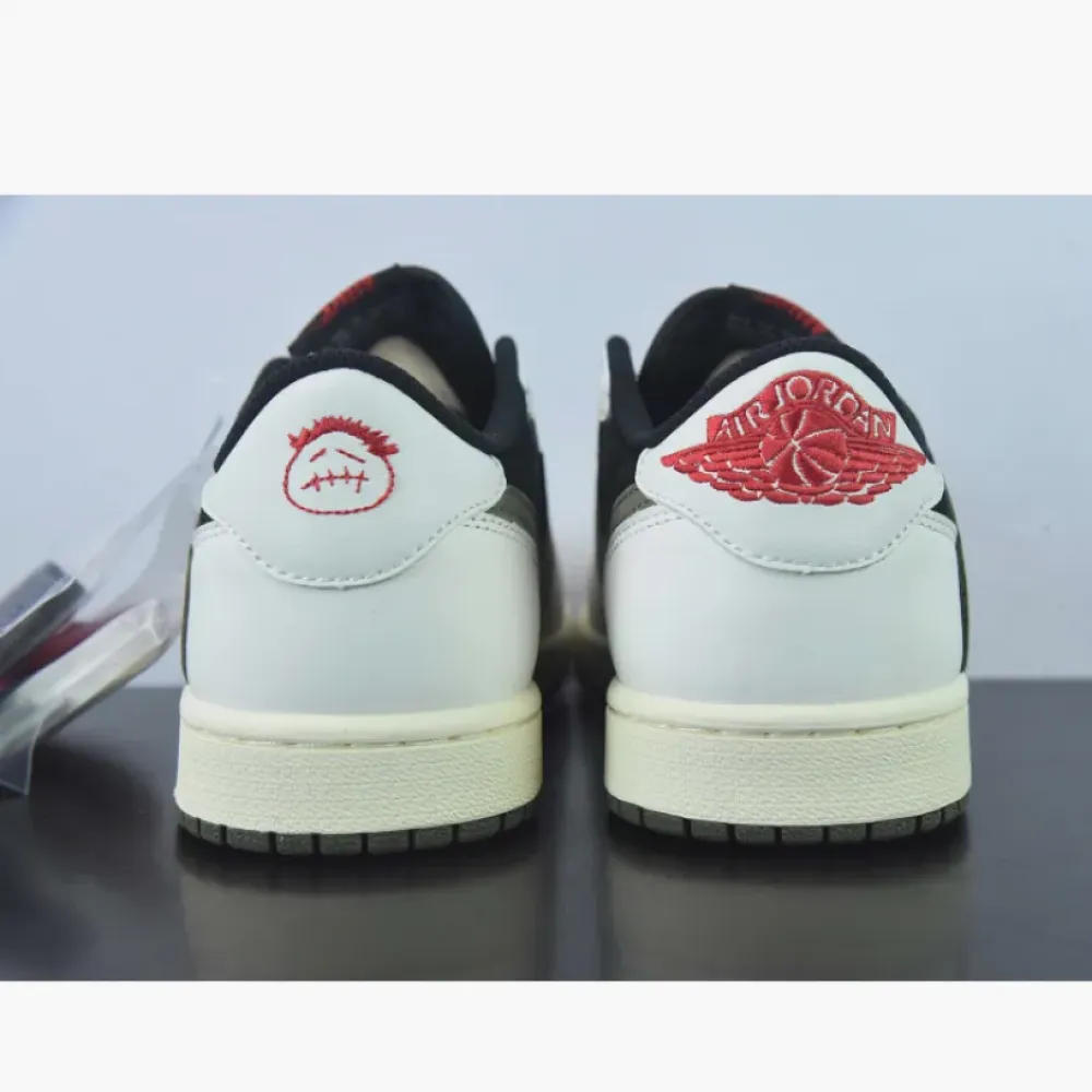 Travis Scott x Air Jordan 1 Low Sail/University Red/Black/Medium Olive DZ4137-106