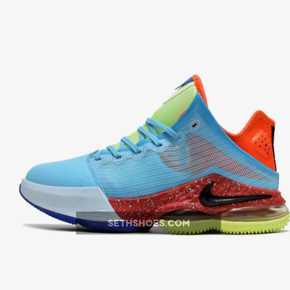 Nike LeBron 19 Low Blue Chill/Black-Light Crimson  DO9829-400