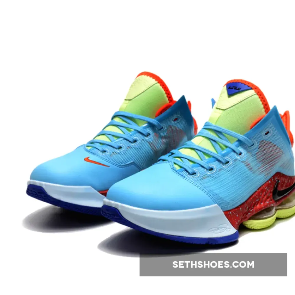 Nike LeBron 19 Low Blue Chill/Black-Light Crimson  DO9829-400
