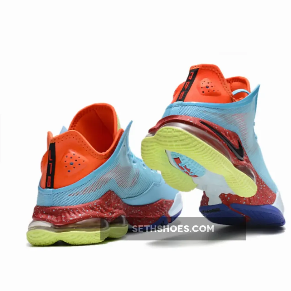Nike LeBron 19 Low Blue Chill/Black-Light Crimson  DO9829-400
